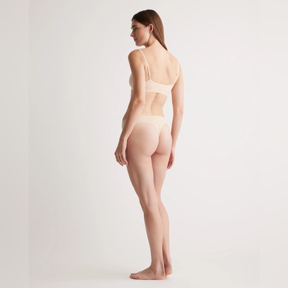 New Quince Beige Light Nude Second Skin Scoop Neck Bralette (2-Pack) Sz S - Picture 4 of 7